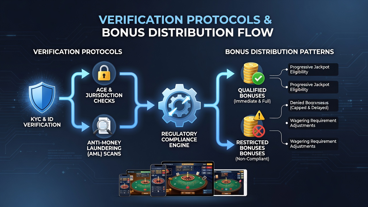 Dashboard analytics displaying bonus distribution trends linked to verification status